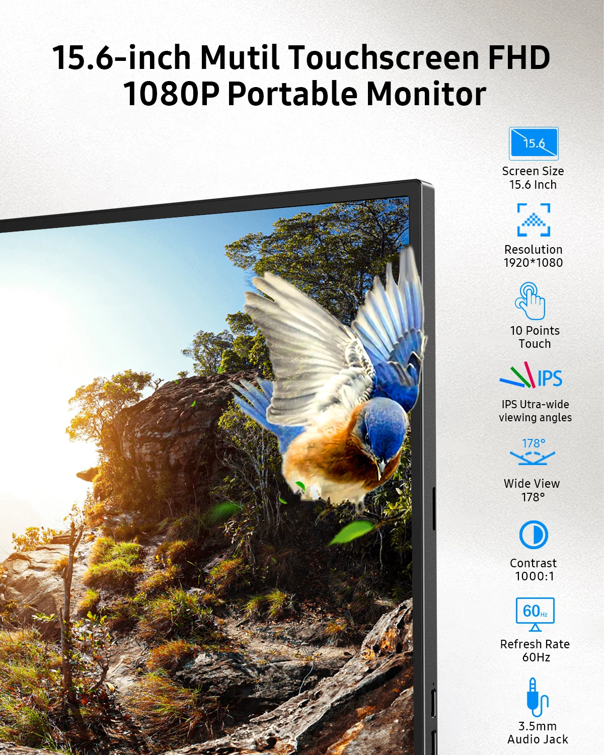 UPERFECT ޴ PC ̹ , 15.6 ġ ġũ, 1080P IPS ÷, Ʈ ޴ PS4, PS5 ġ Xbox
