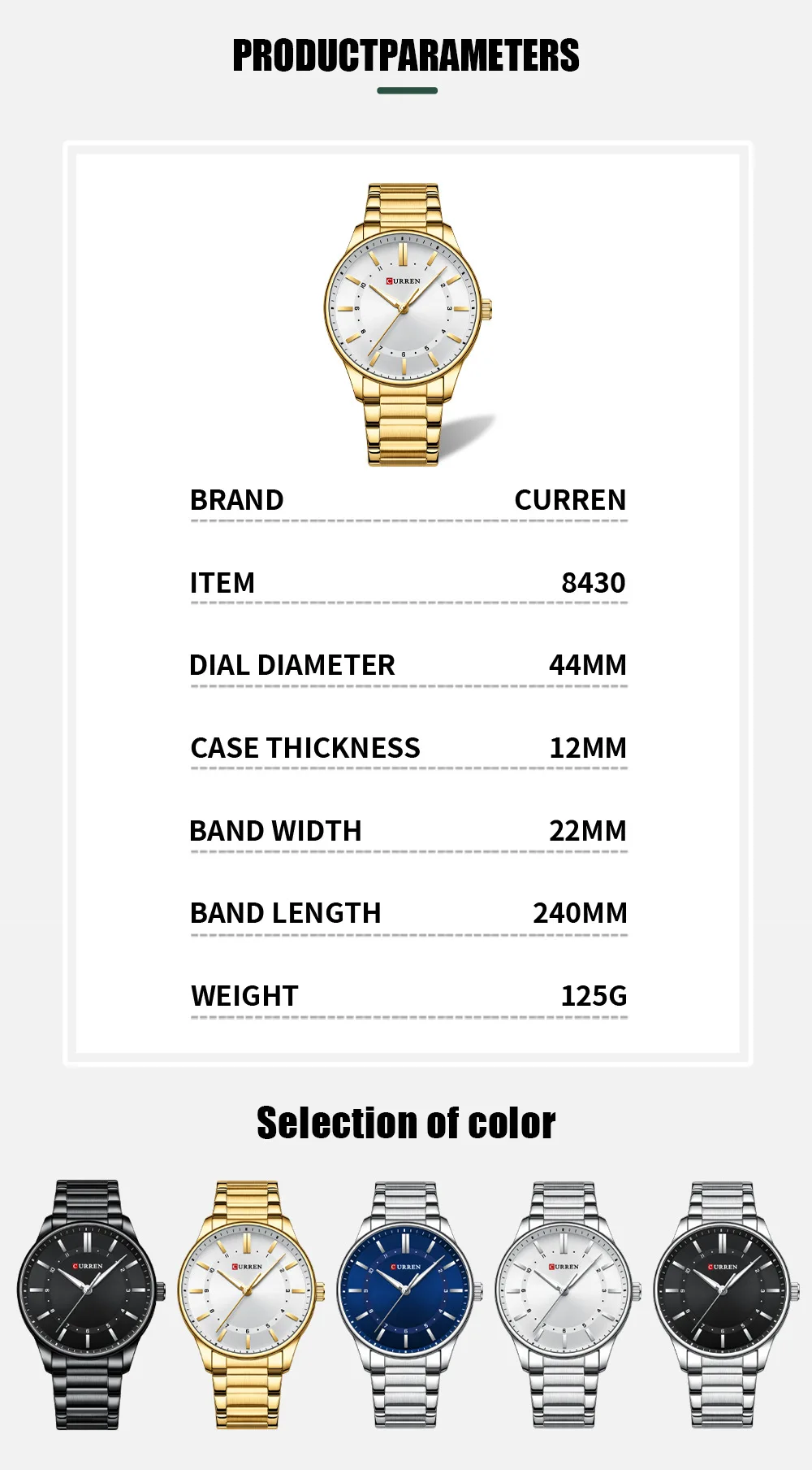 CURREN 8430 Fashion Quartz Wristwatches Top Brand ...