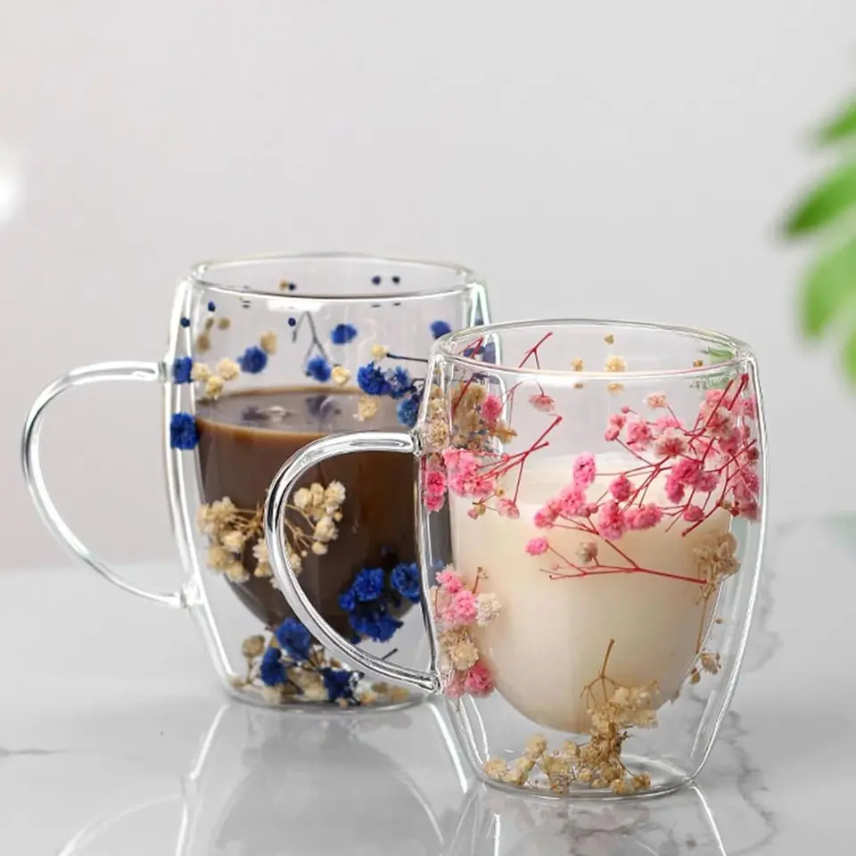 Tazza da caffè Estetica in Vetro a Doppia Parete, Tazza da caffè con