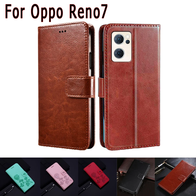 

Кожаный чехол для Oppo Reno7 чехол PGCM10, чехол-подставка с магнитной застежкой для карт, защитный чехол для телефона, чехол-книжка для Oppo Reno 7 Чехол
