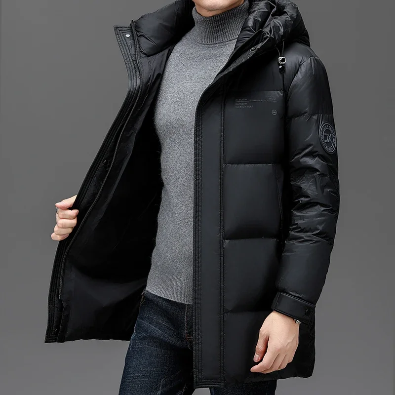 thumbnail image 1 of Ropa Nueva Chaqueta de plumón de pato blanca de invierno 2024 Abrigo de hombre de color sólido Abrigo grueso cálido a prueba de viento Casacas de negocios para hombre, 1 of 5
