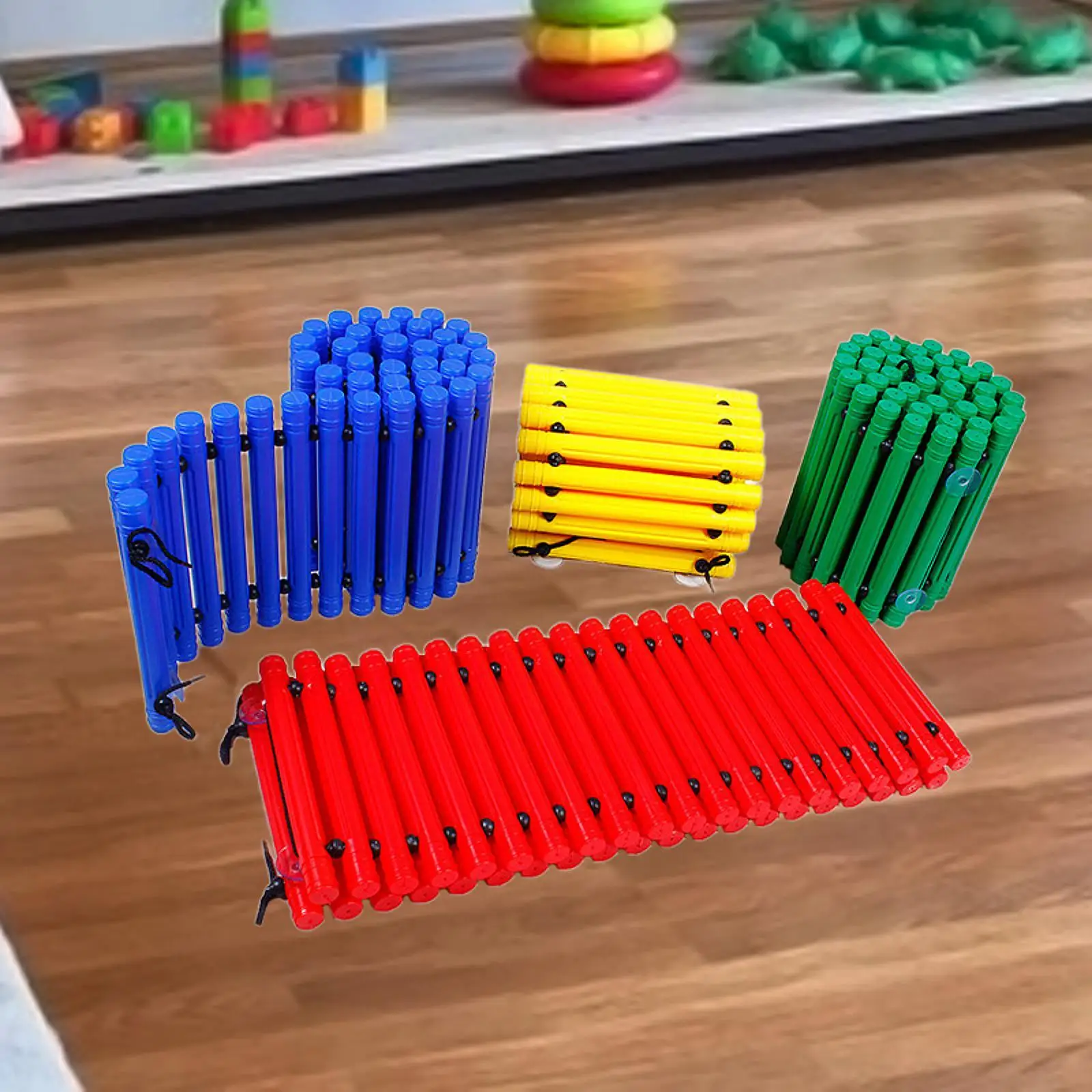 4x 밸런스 패스 보드, 밸런스 트레일 빔, 미끄럼 방지, 공간 절약, 장난감, 유치원용 감각 훈련 장비, 마당용