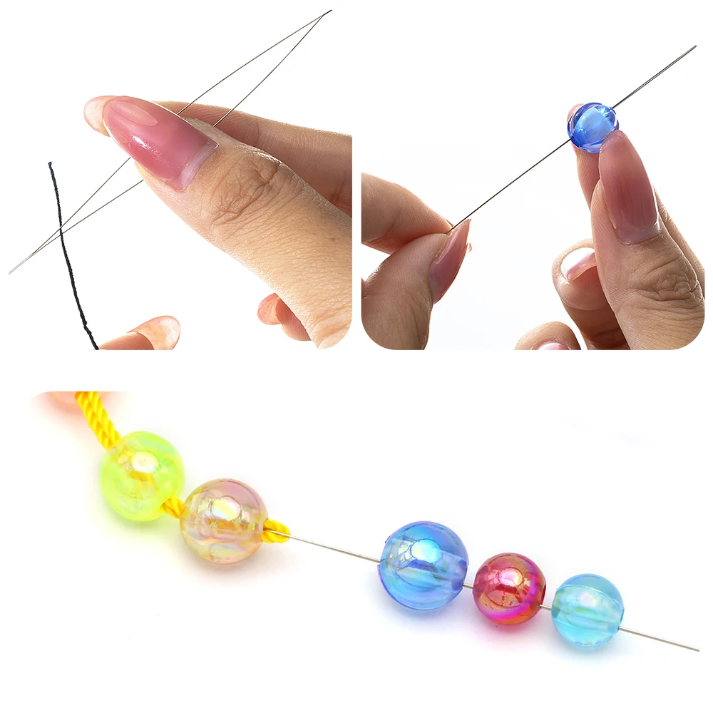 5PCS Open Curved Beading Needles Pins Jewelry Making Tools Stainless Steel Needle for Bead Threading Pins DIY Necklace Bracelet