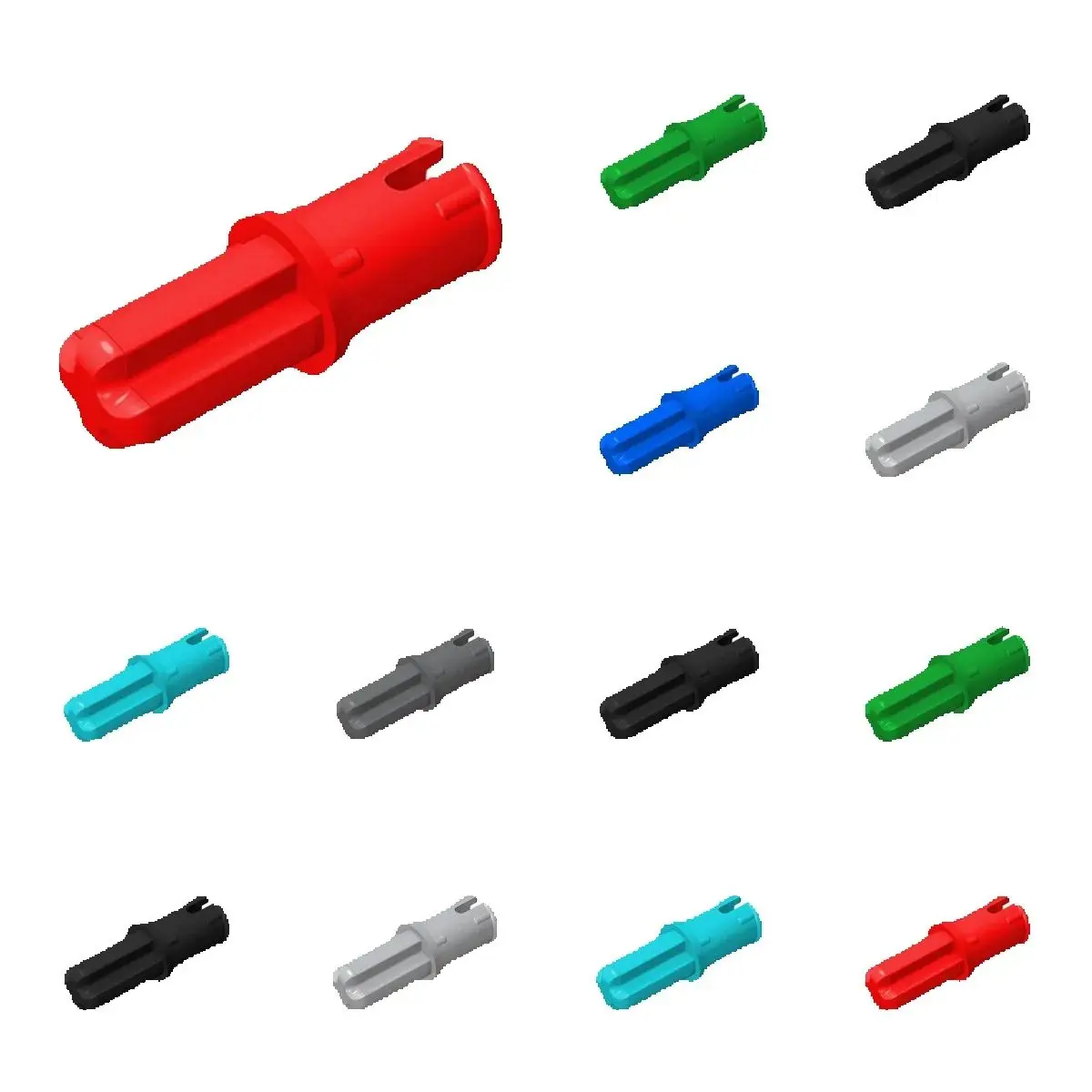 50PCS 43093 Achse 1L Pin Reibung Rämme Länglich Ziegel Spielzeug Für Technische MOC Gebäude Blöcke Kompatibel