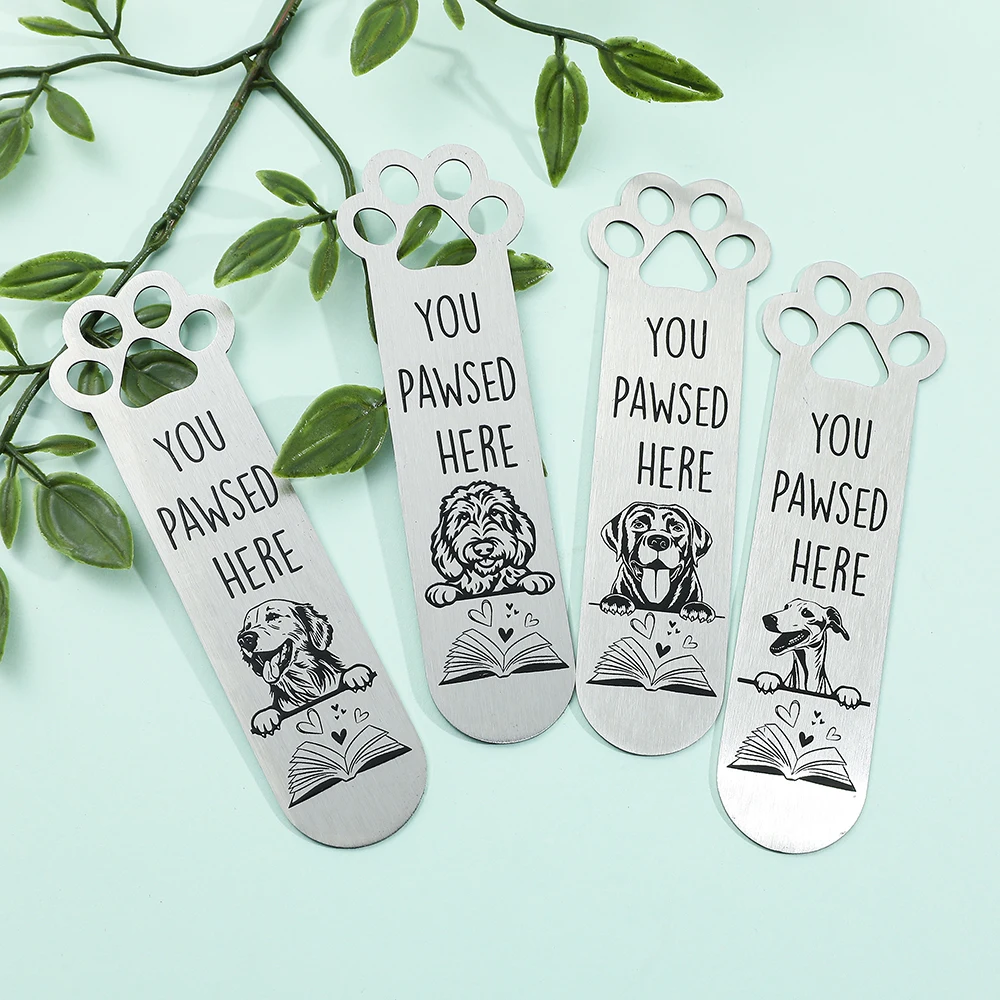 Pet Dog Bookmarks Funny Stainless Steel Bookmarks for Book Lovers Stationery for Dog Lovers Gifts Office Supplies Men Women