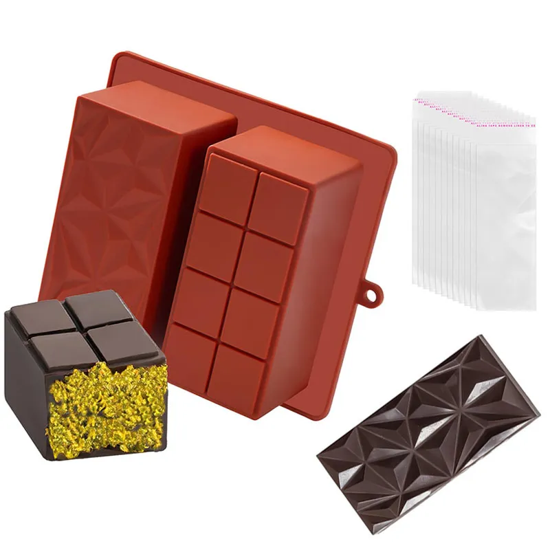 Moule Tablette Chocolat,2pcs Moule à Chocolat,Moule à Tablette de Chocolat en Silicone,Moule
