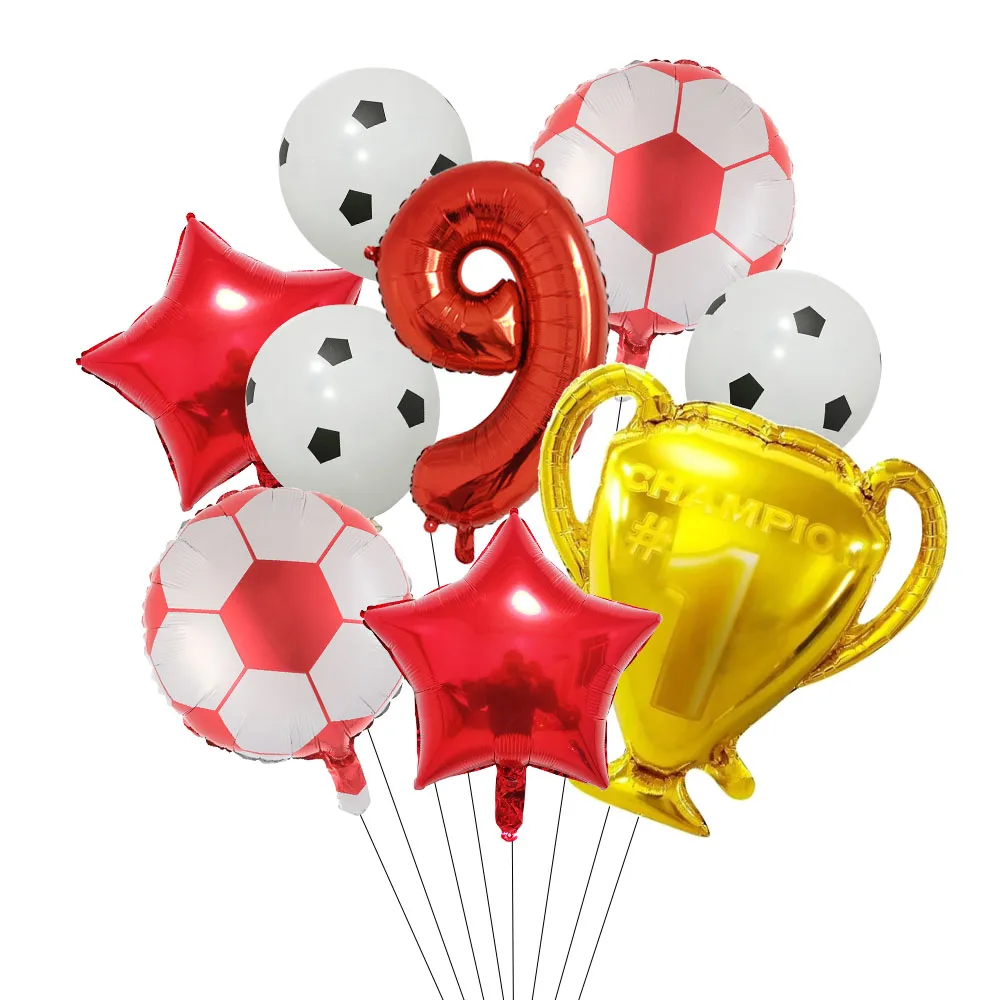 Palloncino Trofeo e Palloncini Foil Calcio, Palloncino Trofeo Calcio, 5PCS Decorazioni per Feste di Calcio, Decorazioni per Feste di Calcio per Bambini, Forniture Feste Tema Sportivo