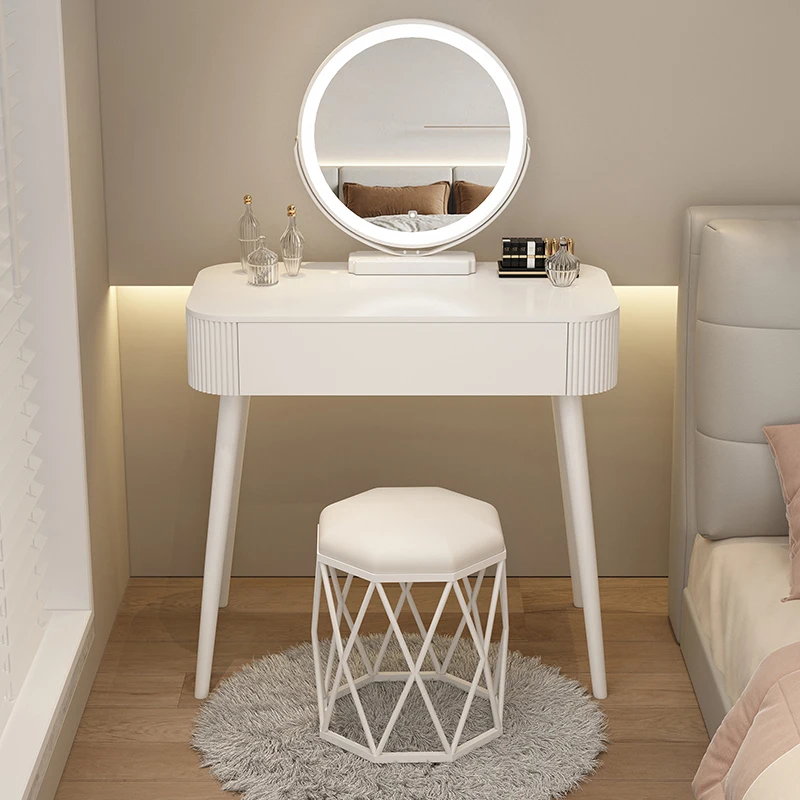 

White Storage Dressing Table Bedroom Women Console Standing Mirror Dressing Table Small Full Schminktisch Room Furniture HY