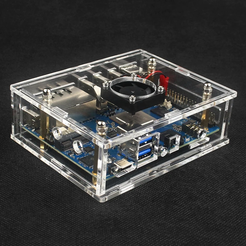 Orange Pi 5 Plus Acrylic Case Transparent Enclouse Clear Box Optional Copper Alu
