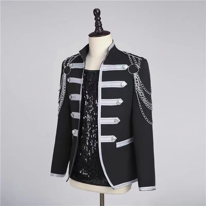 Unisex MJ Michael Jackson Coat Modern Dance Cosplay Medieval Vintage Gothic Punk Military Drummer Parade Jacket Costume Carnival