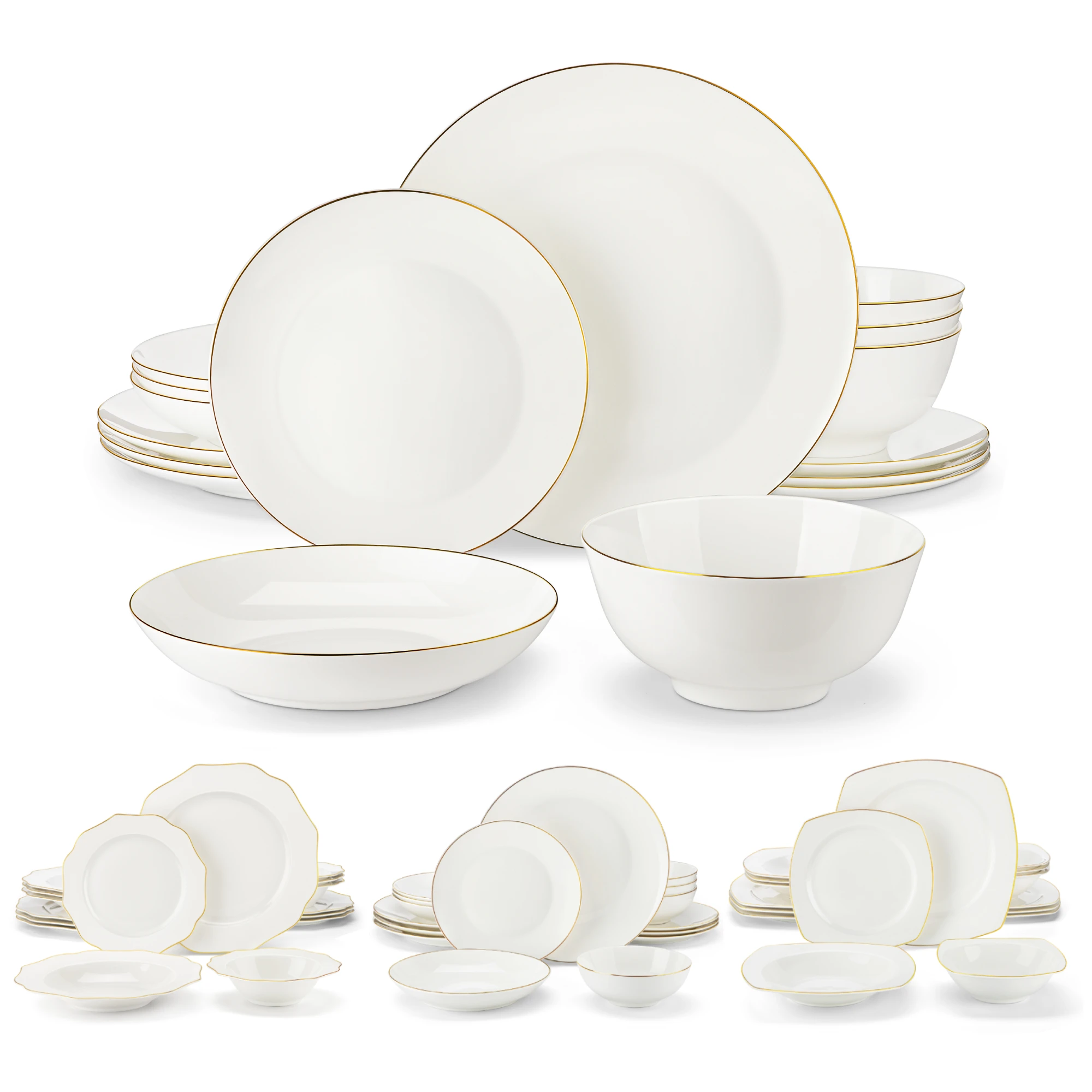 Rafa Malacasa Dinner Set MALACASA 16/32-PCS Nordic European Golden