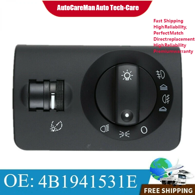 

Fit For AUDI A6 Quattro C5 RS6 S6 Headlight Fog Lamp Control Switch 4B1941531E