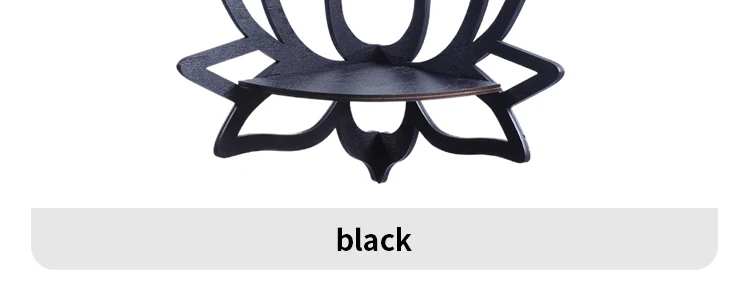 Bohemian lotus shelf in black finish