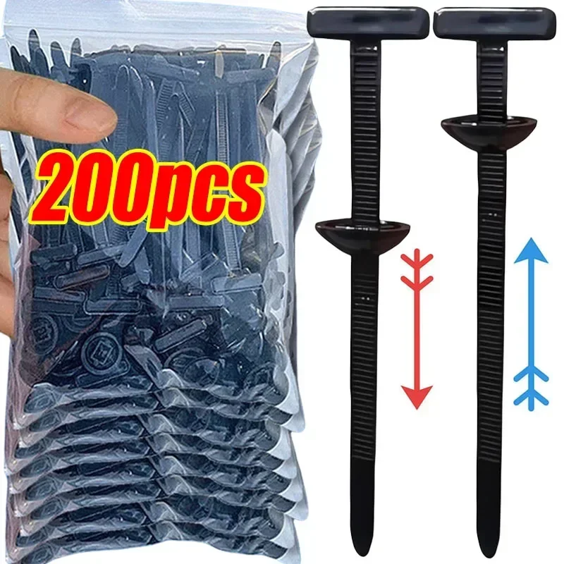 5-200PCS Car Engine Guard Panel Fastener Wire Organizer Cable Fixed Straps Nylon Cable Tie Buckle  Self-Locking Zip Tie Holder
