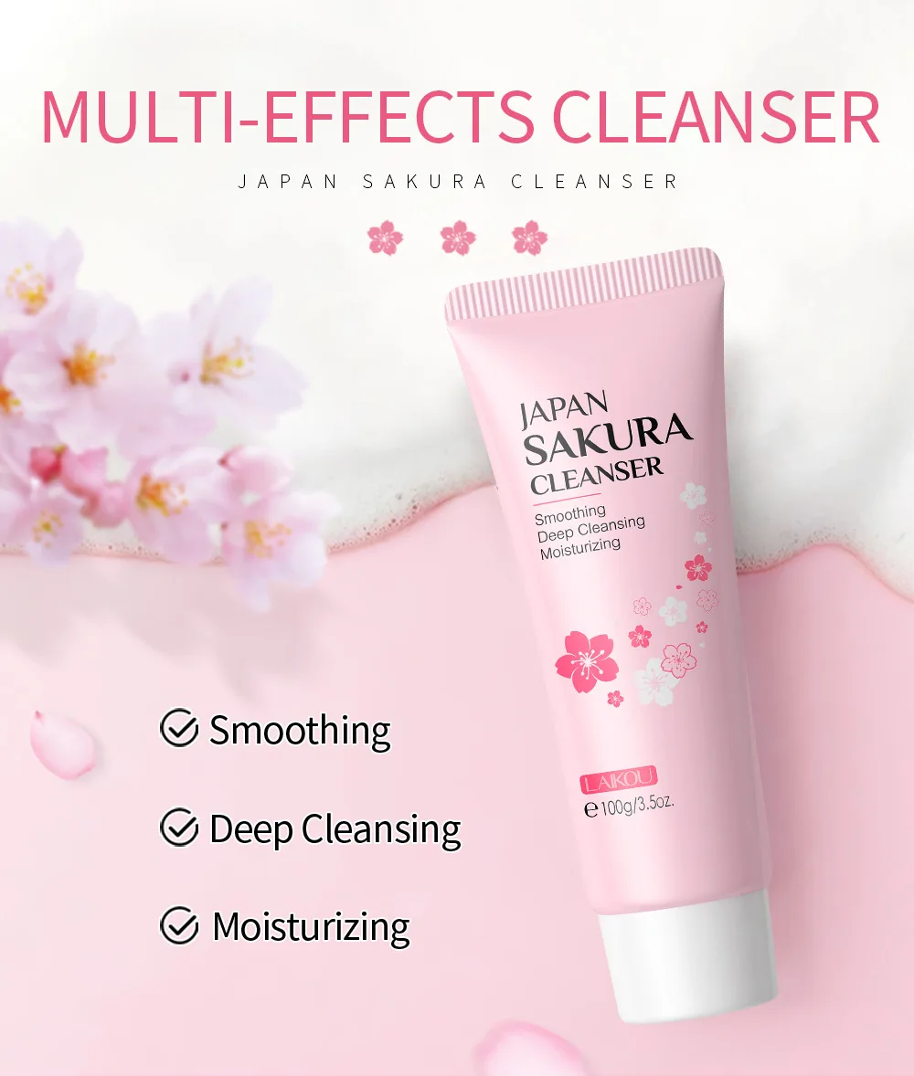 Description Picture 6 of itemLAIKOU Sakura Facial Wash Oil Control Long Lasting Hydration Moisturizing Deep Pore Cleansing Hydrating Cleanser
