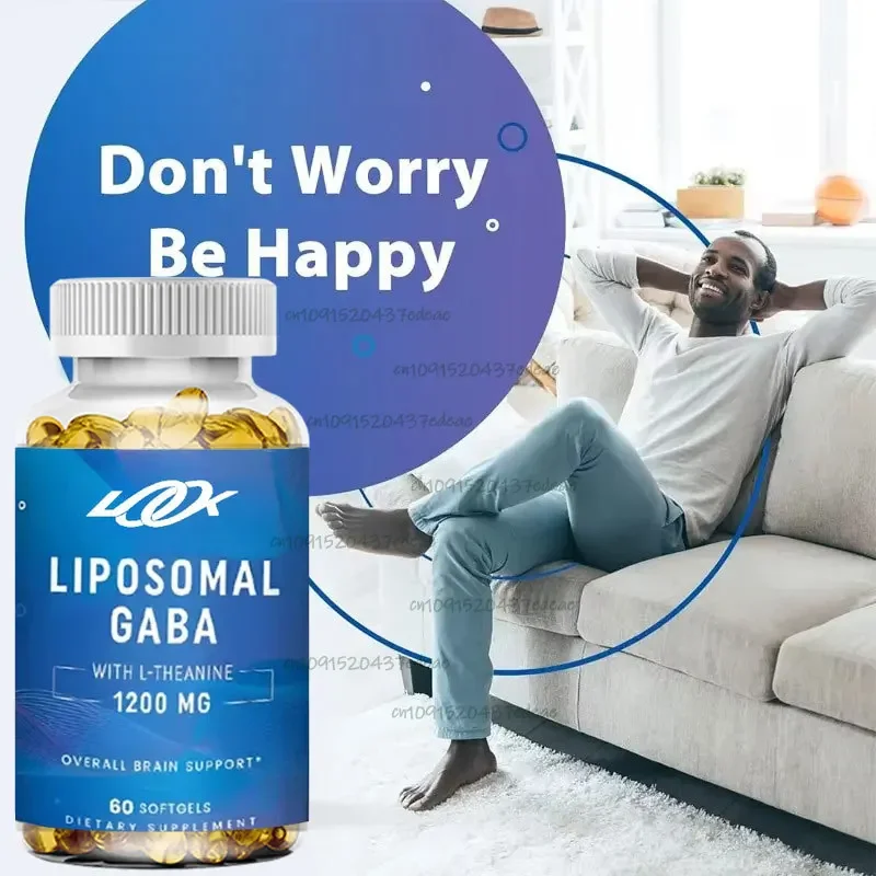 GABA Contains High Concentration Theanine Supplement 1200mg High Bioavailability Liposome Adult 60 Capsules