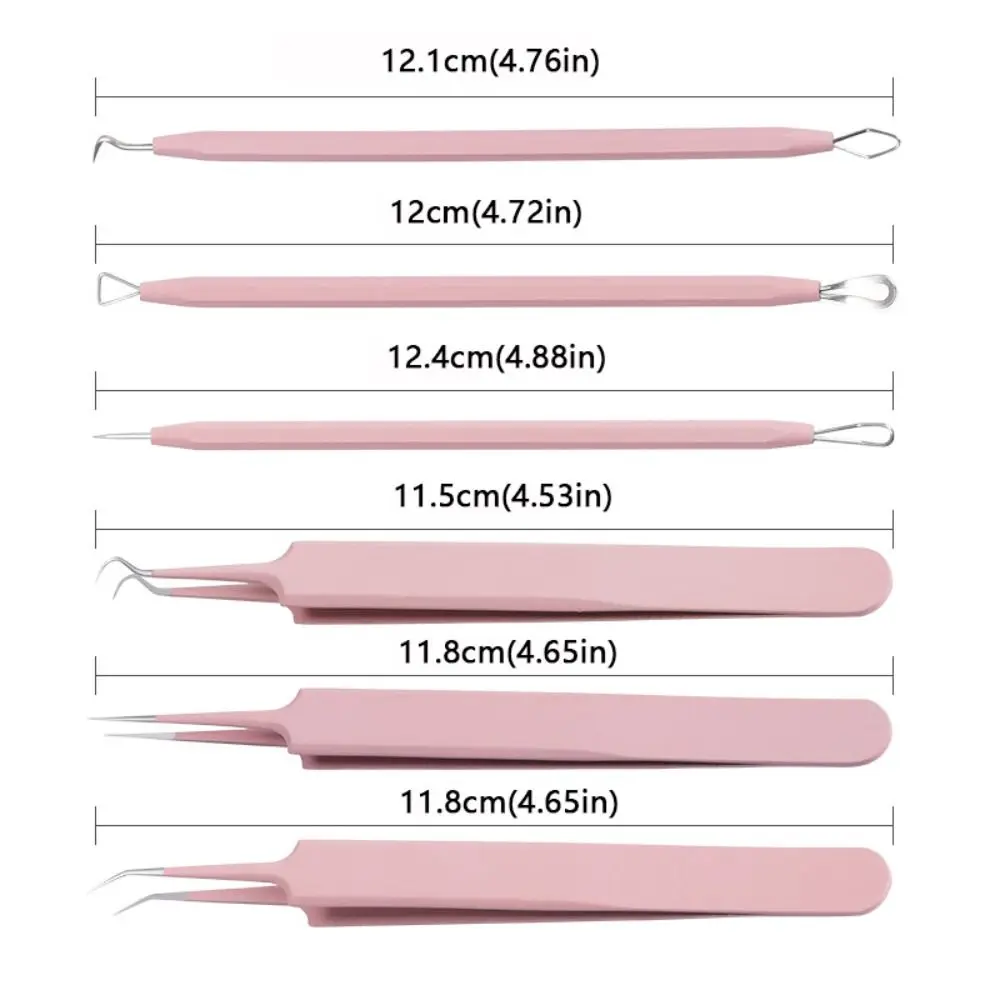 Ultra-fine Cell Pimples Blackhead Clip Light Weight Portable Acne Needle Tweezers Rubber and Plastic Handle Effort-saving