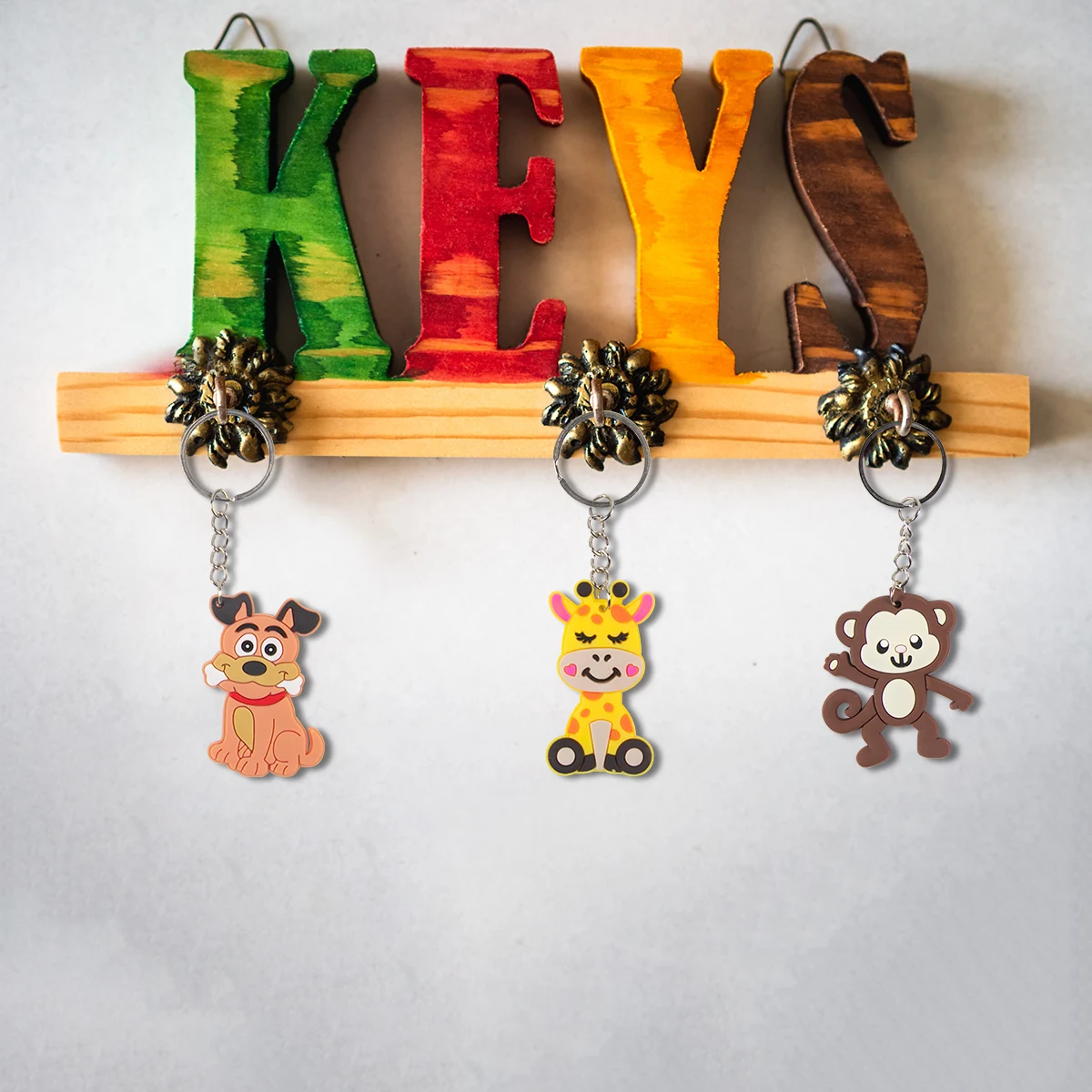 6pcs Jungle Safari Animal Keychains Cartoon Animal Monkey Lion Giraffe Key  Chains Kids Wild One Birthday Party Gift Baby Shower - AliExpress