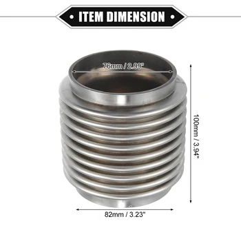 X Autohaux 63x102 มม.63x203 มม.76x102 มม.ท่อไอเสีย Flex ท่อรถท่อไอเสียท่อยืดหยุ่นท่อ Universal ไอเสีย Joint 13