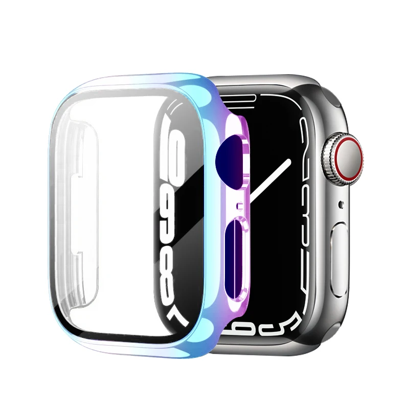 Vetro + Cover Per Apple Watch Case Series 8 7 6 5 4 3 Se 44Mm 40Mm Muslim45 Mm Apple Screen Protector Apple Watch Accessori