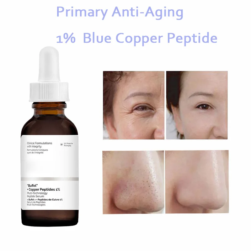 30ml Anti-Aging Serum Matrixyl 3000 Buffet with Copper Peptides 1% Anti-wrinkle Fades Fine Lines Shrink Pores Firm Skin 24k gold protein thread fades fine lines anti aging firming moisturizing whiten face serum skin care face filler korean cosmetic