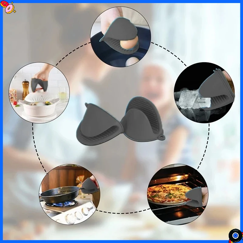 new 2pcs Oven Mitts Silicone Heat Resistant Pinch Mitts Anti Scalding ...