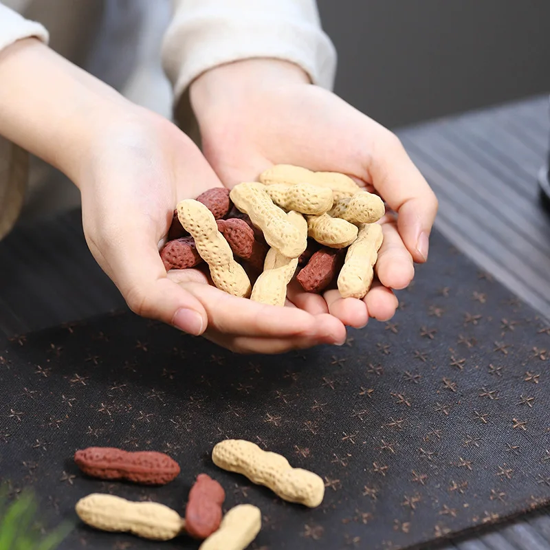 차 펫 땅콩 모형 조각 차 세트 불멸의 과일 장식 차 테이블 액세서리 세라믹 재배 가능