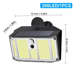 Solar - Powered Clip - On Outdoor LED Lights - 3 Lighting Modes & Motion Sensor, Waterproof for Decks, Yards, Gardens, and Camping (268LED)