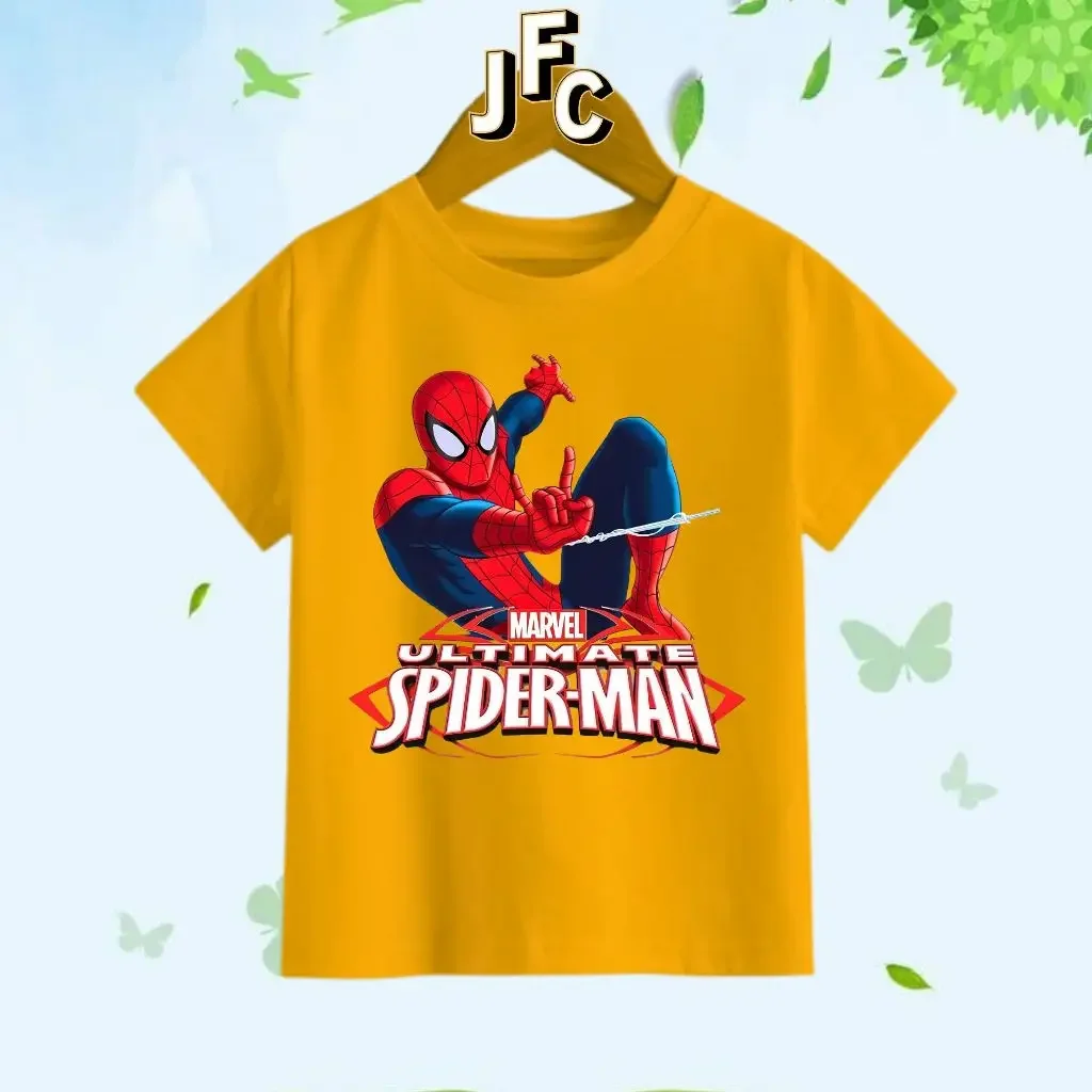Marvel Ultimate Spider Man 키즈 티셔츠 슈퍼 히어로 그래픽 티 보이즈 100% 코튼 여름 캐주얼 탑