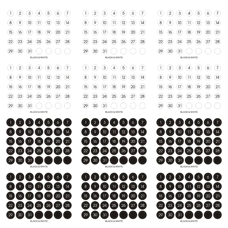 Kalender dag stickers Jan - Dec | Creatief met Judith