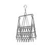 Fold Stainless Steel Windproof Clothespin Laundry Hanger Clothesline Sock Towel Bra Drying Rack Clothes Peg Hook Airer Dryer 4mm 6