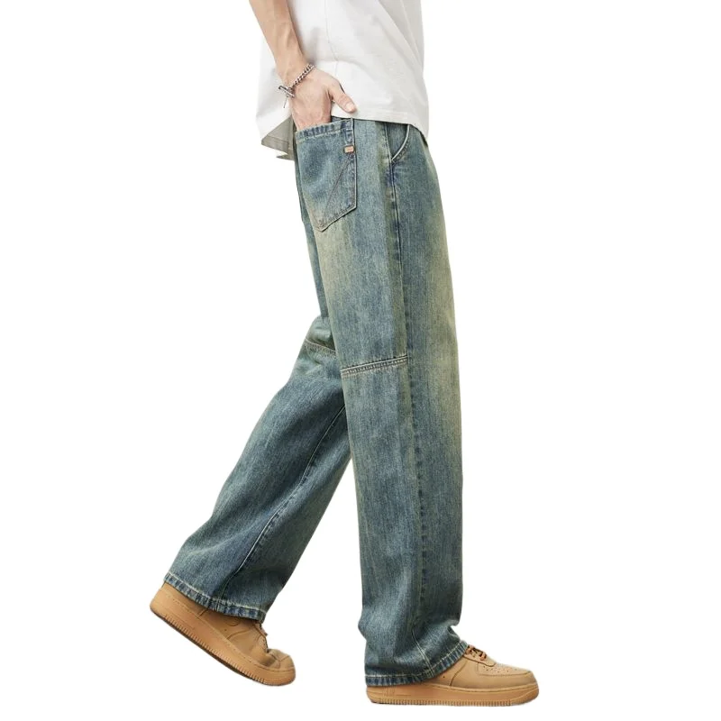 Men's Fashionable Retro Wide-Leg Denim Trousers