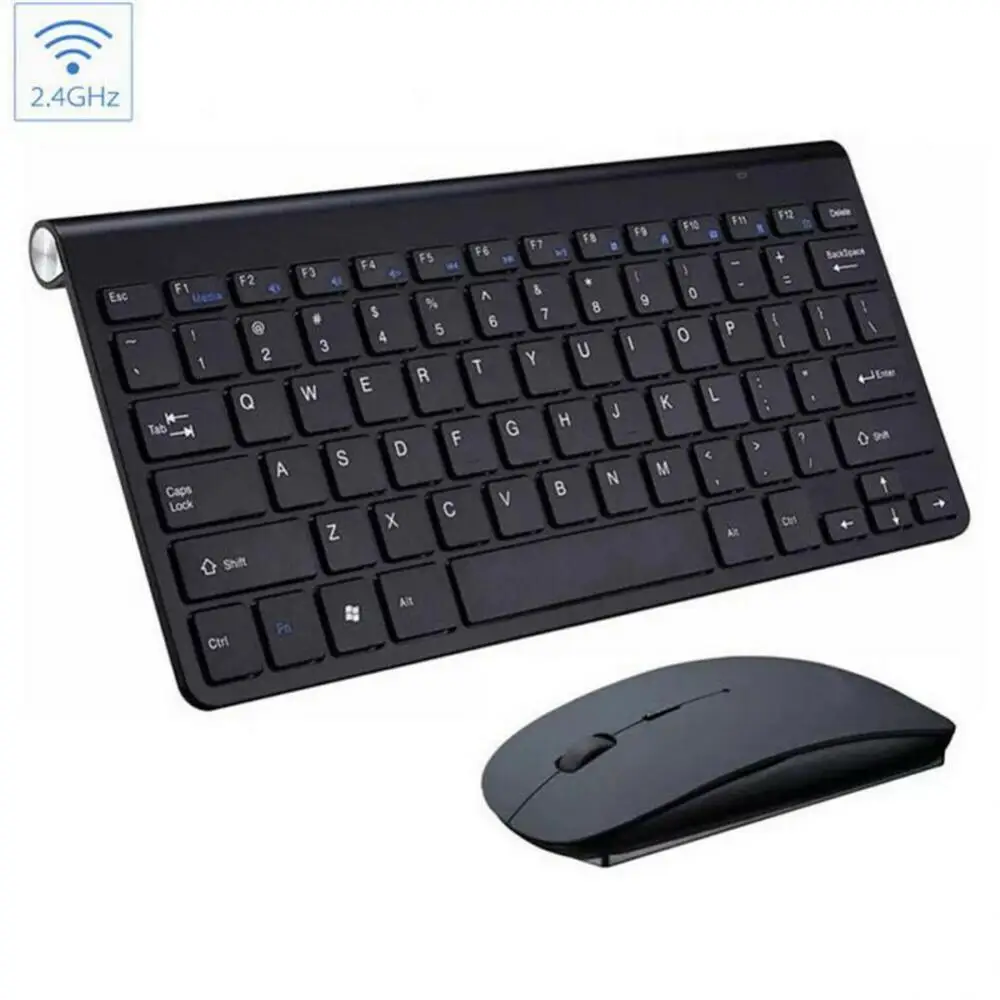 thumbnail image 1 of Teclado y ratón inalámbricos español, hebreo, coreano y tailandés, Combo de 2,4G, Mini teclado y ratón inalámbricos portátiles para Windows y Android, 1 of 5