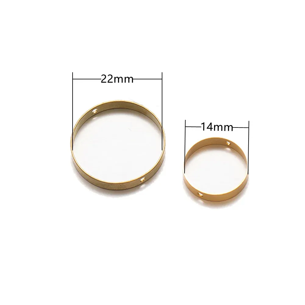 10Pcs/Lot 10-26mm Two Hole Frame Spacer Beads Positioning Circle Connector Ring DIY Bracelet Necklace Jewelry Making Accessories