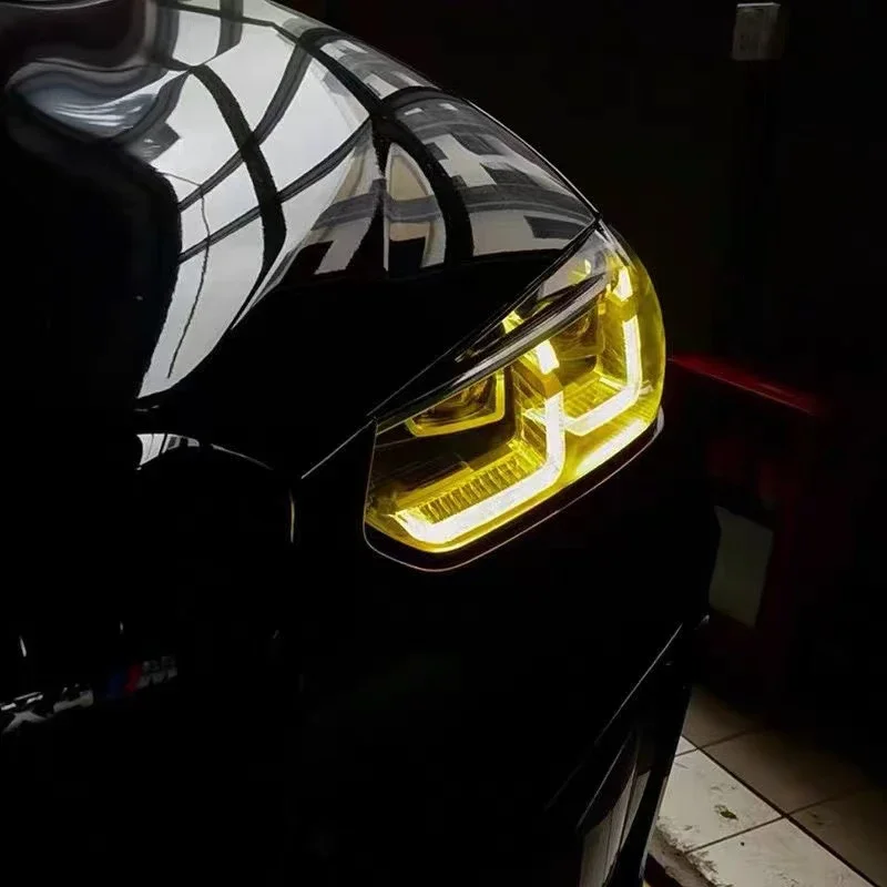 BMW X3 G01 X4 G02 LCI 2023 2022 레몬 옐로우 레드 블루 개조 LED 헤드라이트 주간 주행등 칩용 엔젤 아이즈 DRL 보드