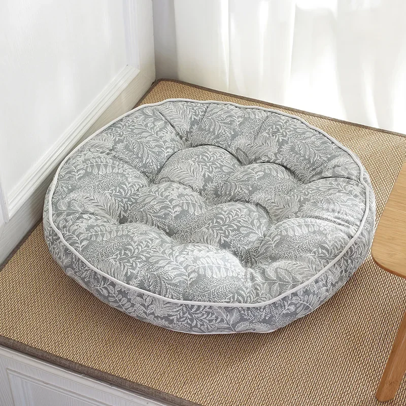 New Cotton Linen Fabric Floor Cushion Home Futon Tatami Mat Large Round Cushion Thickened Soft Square Office Chair Cushion  물방석