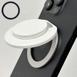 Grippopso Magnetic Cellphone Holder with Hidden Stand and Universal Desktop Mount (White)