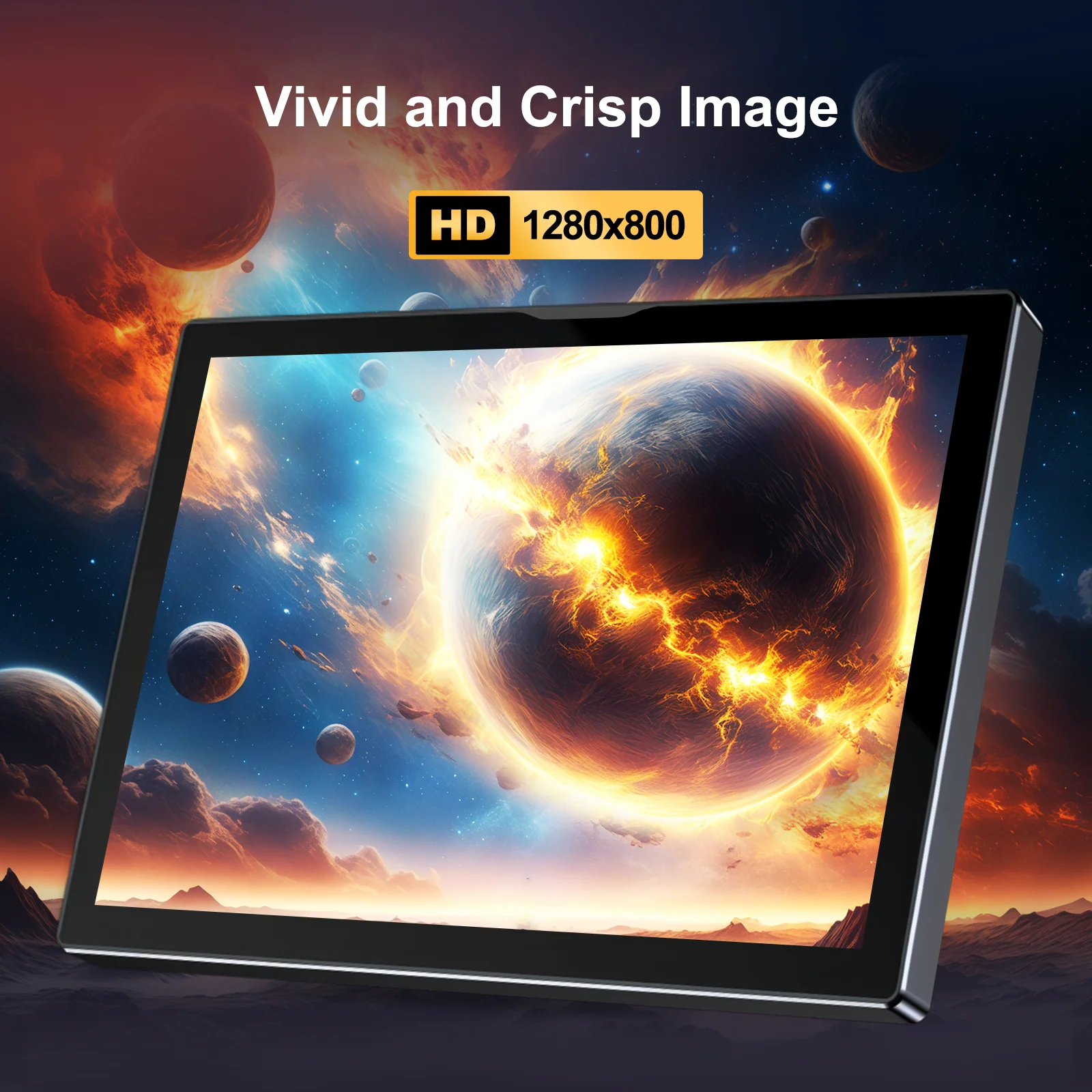 Unew 8인치 터치 모니터 1280x800 16:10 와이드스크린 HDMI DIY 프로젝트 및 터치스크린 디스플레이용 팬 스피커 내장
