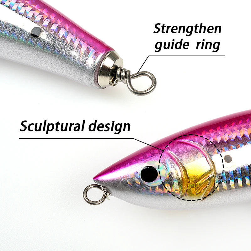 TOLU 70g100g 23cm Trolling Lure Saltwater Fishing Bait Big Game Handmade  Wooden Topwater GT Bait Woodend Pencil Lure