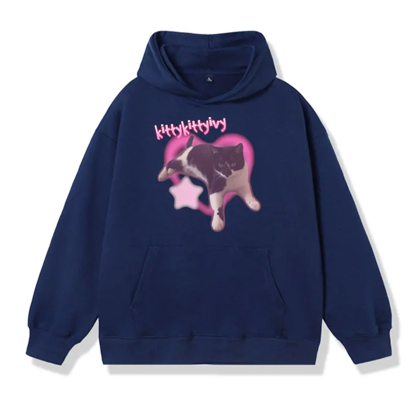 Cat Meme Funny Graphic Hoodies Men Women Fashion Casual Sweatshirt Male Winter Cartoon Long Sleeve Pullover Oversized Streetwear