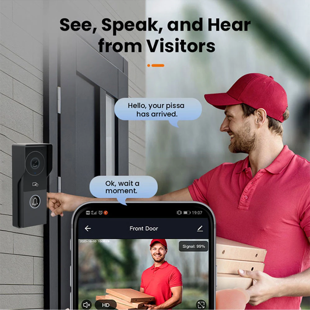 Video Intercom, WiFi Video Doorbell Camera With Monitor, 7 Inch Wired Doorbell, 1080P Camera, Supports Swipe Card Input And Motion Detection, Two-Way Audio - View #11