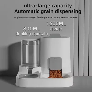 Automatic Cat Dog Feeder And Water Dispenser Combo Large Capacity Gravity Pet Food Water Feeder For Small Medium Pets