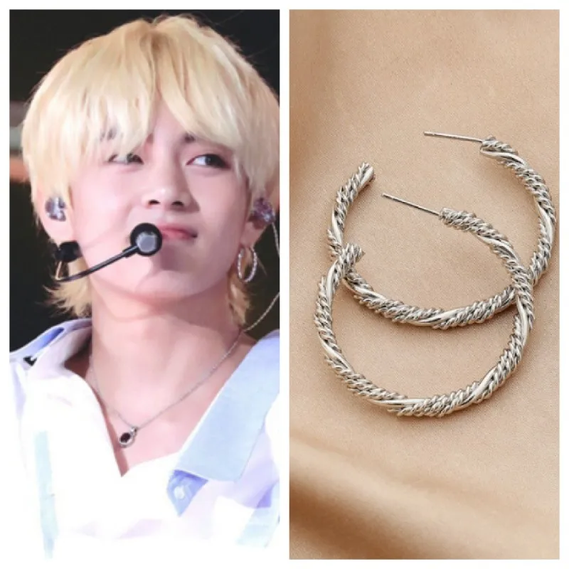 Metal Temperament Accessories | Kim Tae Hyung Earrings | Kim
