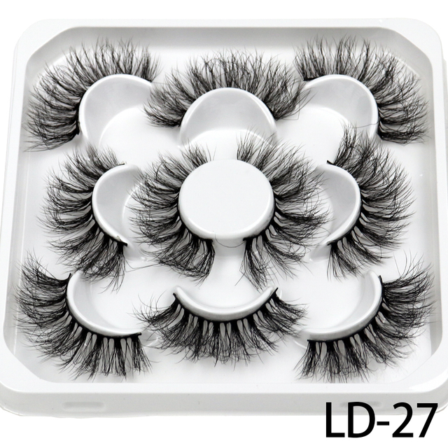 Pairs 25mm 3D Mink Lashes Bulk Russian Volume Fluffy Natural False Eyelashes Thick Dramatic Mink Eyelashes Wholesale maquiagem