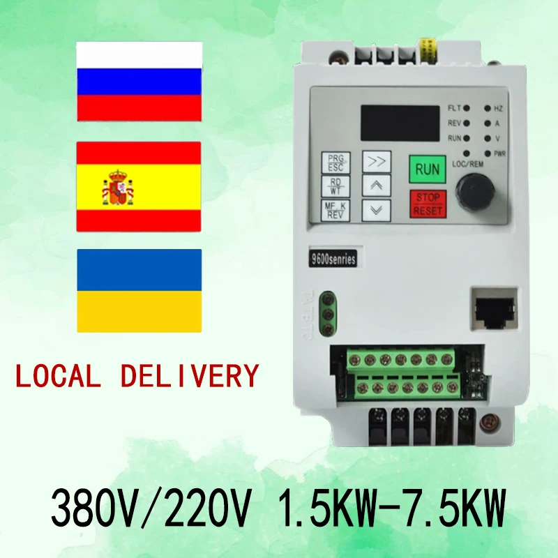 

VFD Variable Frequency Drive Inverter 2.2kW,4kW,5.5kW 380V 3Phase Input; 220V 1-Phase Inverter Converter 1.5kW Vector Vontrol