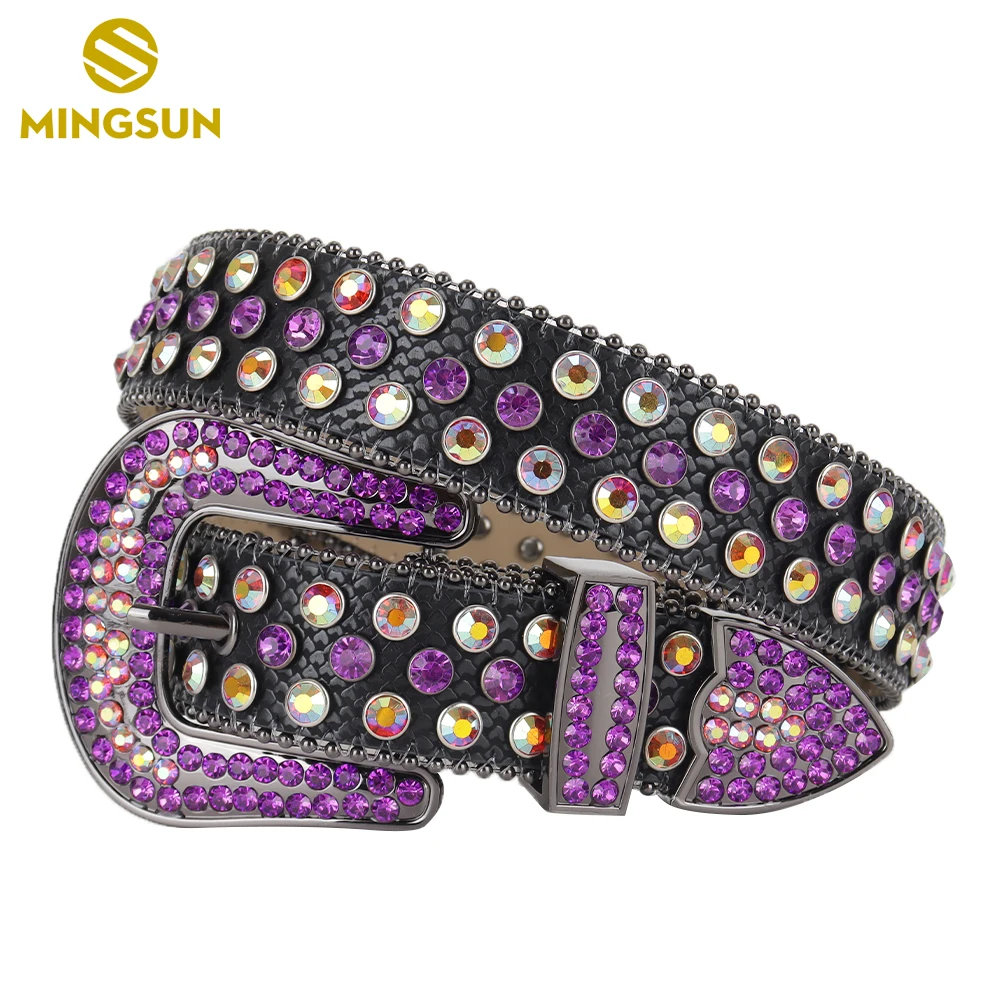 New Western Rhinestone Belts Fashion Leather Studded Belt With Diamonds Luxury Brand Designer Crystal Belt Cinturones De Strass