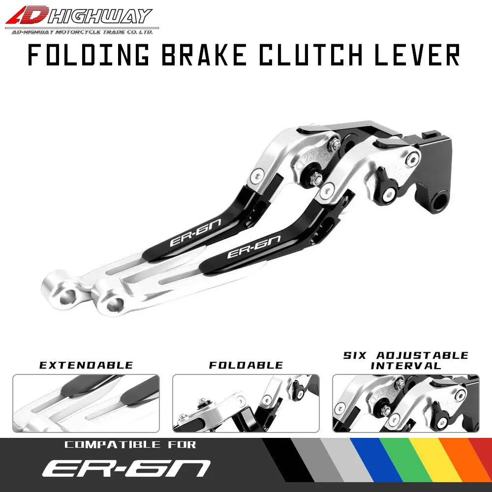 

20 Color CNC Aliuminum Brake Adjustable Extendable Folding Brake Clutch Levers For KAWASAKI NINJA 650R ER-6N ER6N 2006-2008