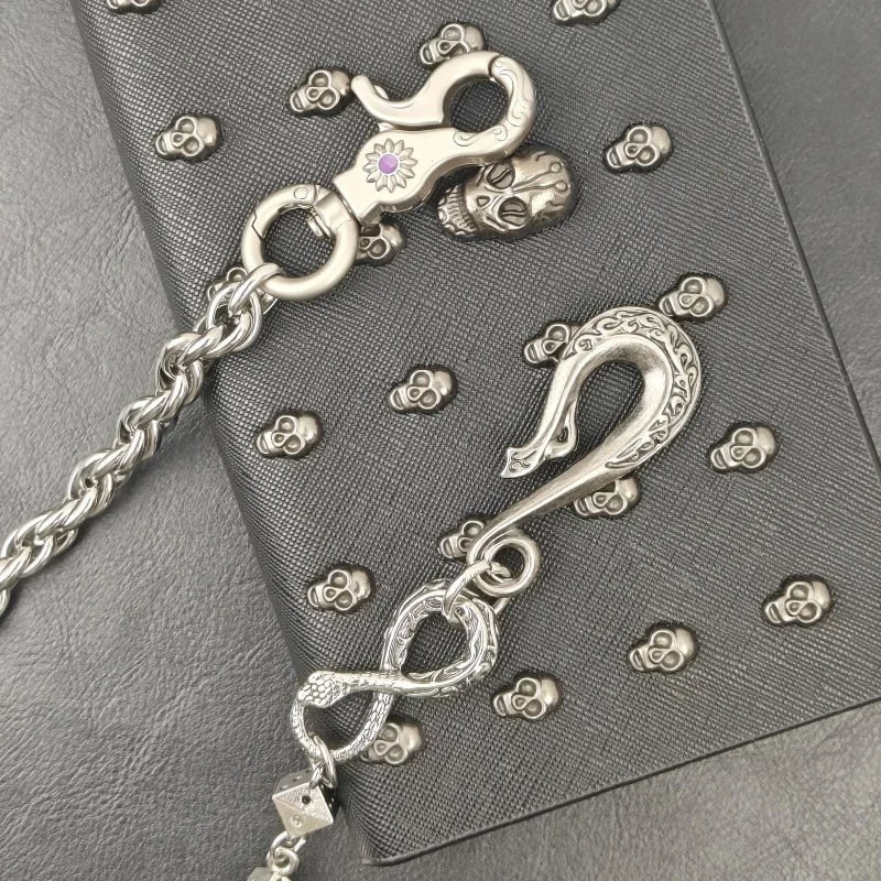 Y2K Steel Snake Body Dice Retro Pants Chain Fashionable Men