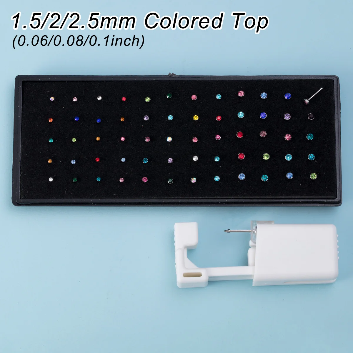 Nose Piercing Kit 61PCS Including 1pc Disposable Nose Piercing Gun 60pcs CZ Straight Studs piercing jewelry nose studs nose piercing gun body piercing kit body piercing jewelry body jewelry piercing tool