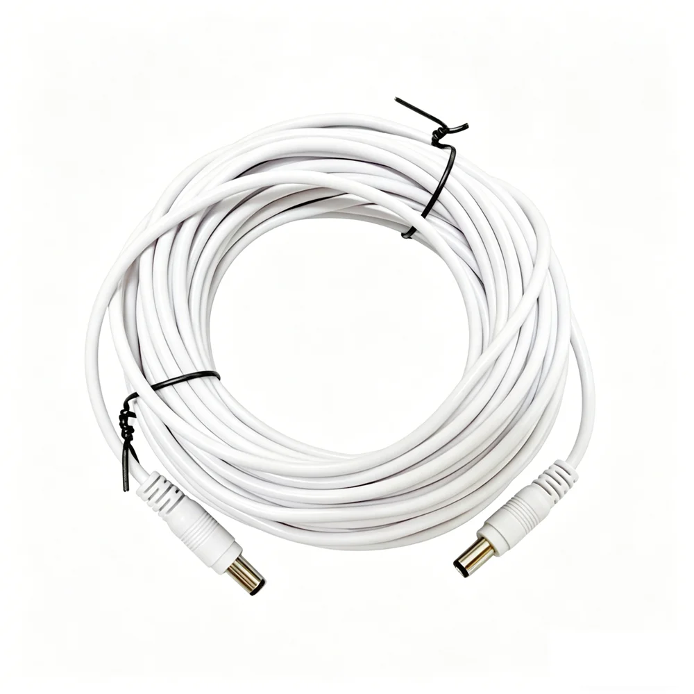 12V DC 전원 코드 케이블 흰색 5.5 x 2.1mm 남성-남성 DC 연장 전원 케이블 와이어 1M/3M/5M/10M